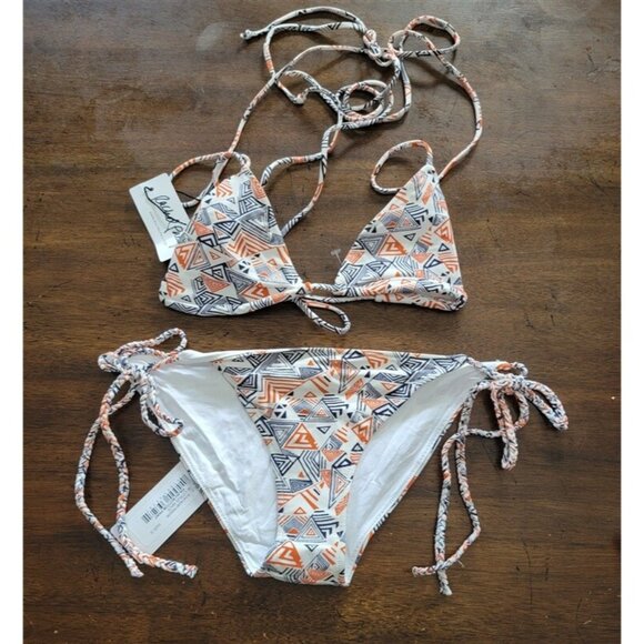 NWT Rachel Pally S Ibiza Citrus Maze Tie Side Bikini Swim Top & Bottom 123471 - Picture 1 of 2
